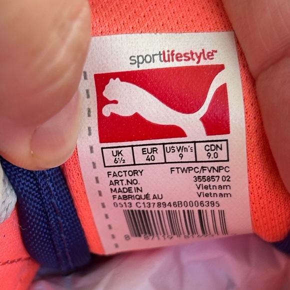 Puma Classic Wedge Carolina Stripe, size 9 - Picture 8 of 14